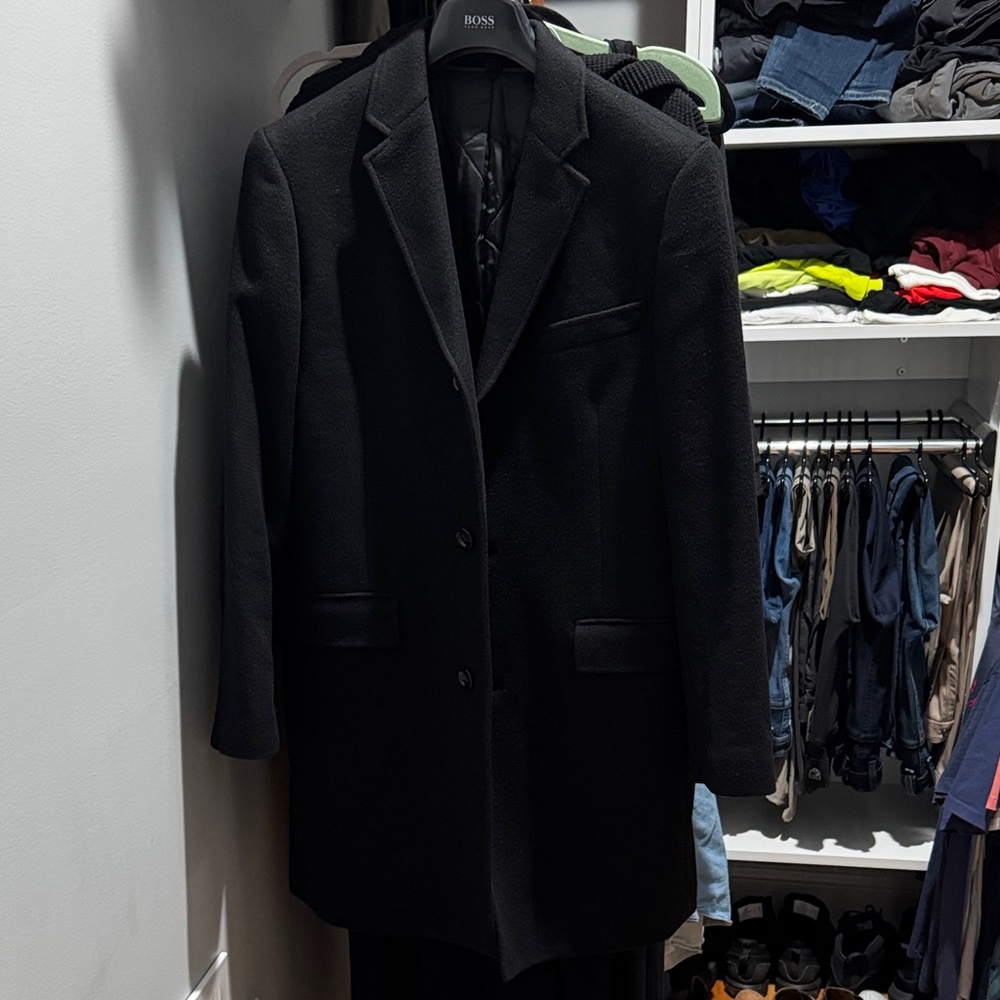 J. Crew Ludlow Black Wool and Cashmere Overcoat, 38S